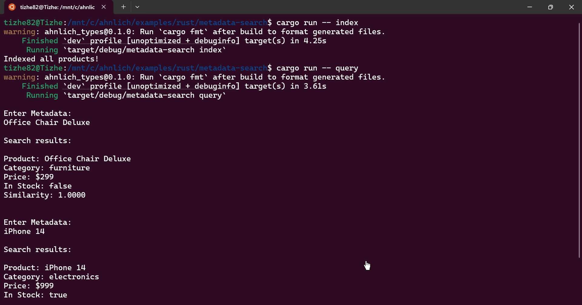 Example for Store item properties-0